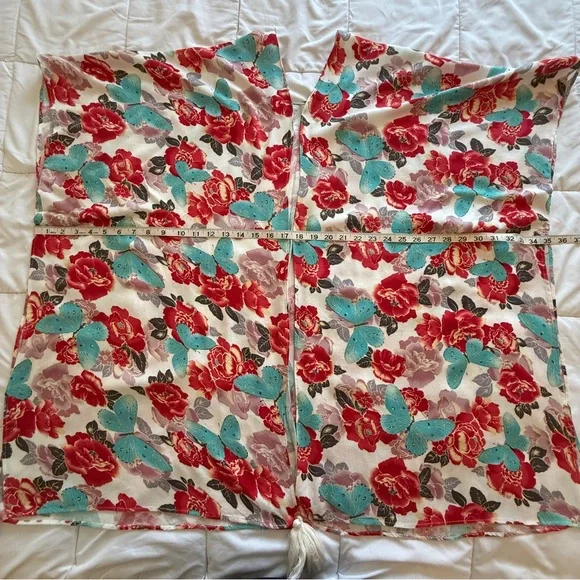 L.I.F.E. Love Is For Eternity Floral Kimono Duster Oversized L - Picture 6 of 9